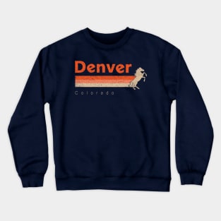 Vintage Denver Football Retro Colorado Bronco At Game day Crewneck Sweatshirt